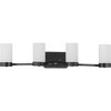 Progress Lighting Elevate 4-Light Bath Vanity in Matte Black with Etched White Glass Shade - 2 of 4