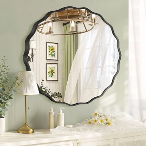 Beautyolove Round Aluminum Alloy Framed Scalloped Wavy Wall Mirror - 1 of 4