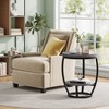 VANOMi 19.68" Round End Table 2 Tier Industrial Side Table Rustic - 3 of 4