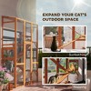 Outdoor Catio Cat Enclosure, Large Wooden Cat House with 6 Jumping Platforms, Scratching Post, 2 Ramps - 4 of 4