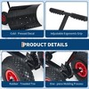 Snow Shovel with Wheels for Driveway, Heavy Duty Push Snow Plow Shovel with Large 29 in x 16.5 in Adjustable Handle, Angled Blade, Efficient Snow - 4 of 4