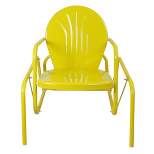 Northlight Outdoor Retro Metal Tulip Glider Patio Chair, Yellow