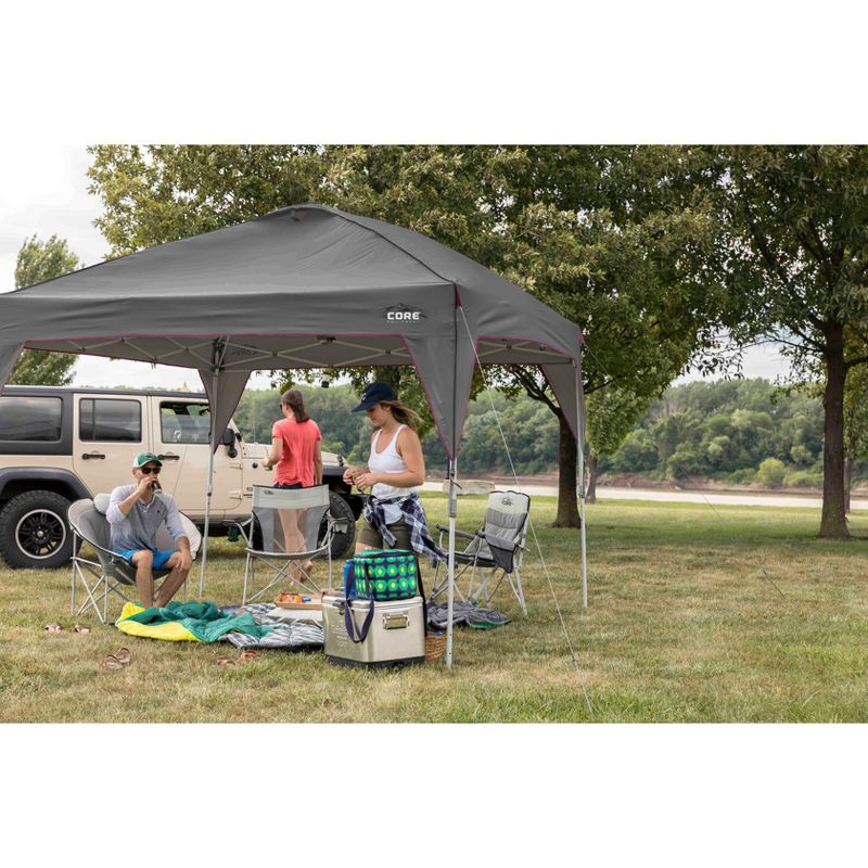 CORE Instant Canopy 10 x 10 Foot Outdoor Pop Up Shade Canopy Shelter Tent, Gray, 5 of 7