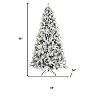 HomeRoots 8' White Pre Lit Full Flocked Fir Christmas Tree - 3 of 4