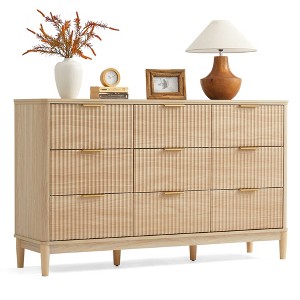 Modern Large Dresser with Deep Storage Drawers and Metal Pulls for Bedroom or Entryway - 1 of 4