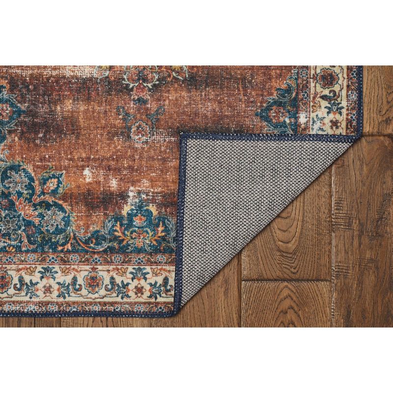 Washable Foster Rug Rust/Ivory - Linon, 4 of 8