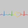 Adult Design By Humans Rainbow Pride Heartbeat By Luckyst T-Shirt - 2 of 2