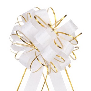 Unique Bargains Christmas Wedding Car Basket Gift Wrapping Large Organza Pull Bow 20 Pcs - 1 of 4