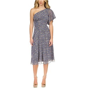 Michael Kors Womens Floral One Shoulder Midi Dress - 1 of 1