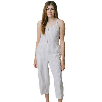 Hope & Henry Womens' Button Front Jumpsuit