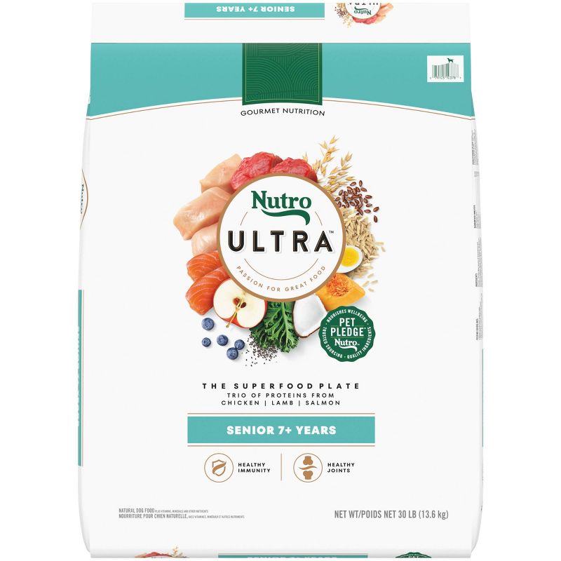 Nutro Ultra Trio of Proteins from Chicken, Lamb, and Salmon Senior Dry Dog Food - 30lbs, 1 of 15