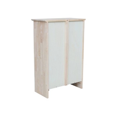 Adjustable Solid Parawood Shaker Bookcase, 42 in Brown