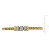 EVERLY JEWELRY | Yellow Plated Sterling Silver 3 rondelles 0.54 CT TGW Cubic Zirconia 4mm wide 4mm stretch popcorn Bangle - 2 of 4