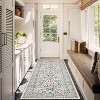Farmhouse Floral Runner Rug, Washable Thin Low Pile Carpet, Non-Slip Non-Shedding Hallway or Kitchen Floor Mat - 3 of 4