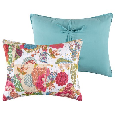 Multicolor Cotton Floral Kantha-Quilted Standard Sham