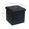 VECELO Folding Storage Ottoman Bench, Versatile Shoestool & Footstool, Bedroom Bench with Storage, Holds up to 660 lb - 3 of 4