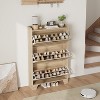 Shoe Storage Cabinet with 3 Flip Drawers,Freestanding Shoe Storage for Entryway with 2 Side Hooks - 3 of 4
