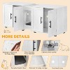 55 Inch Litter Box Enclosure for 2 Cats, Cat Litter Box Enclosure Furniture with Double Room, Hidden Litter Box Cabinet with Cat Door - 3 of 4