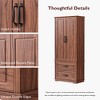 71" Farmhouse Pantry Cabinet with 2 Drawers & 8 Door Shelves - Embossed Texture Freestanding Storage for Kitchen, Dining & Living Room - 4 of 4