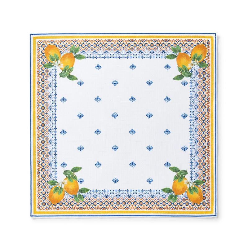 Capri Lemon Double Border Napkin Set of 4 - Multicolor - 17x17 - Elrene Home Fashions, 3 of 6