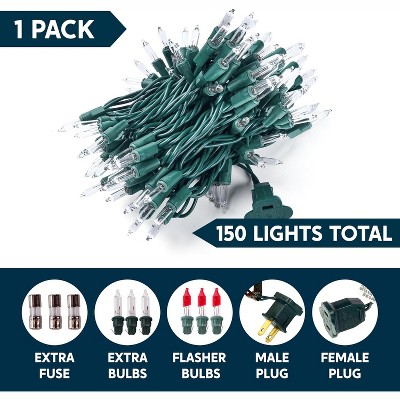 JOYFY Christmas String Lights Outdoor,150 Count Christmas Tree Lights,31.2FT String Lights with Green Wire for Xmas Indoor Party Garden Decorations