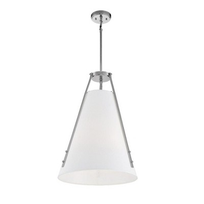 Newport Classic Warm Brass 4-Light Pendant with Soft White Shade