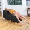 Avana Chaise Lounge Chair for Stretching and Relaxation, Hevea Wood Feet, Faux Leather - Submarine Grey - 3 of 4