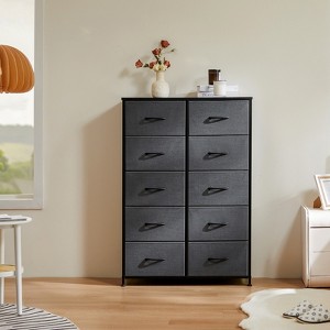 Fontoi Dressers, Tall Dresser with Wood Top, Storage Tower for Bedroom Entryway Hallway, Gray, 11.8"*45.6"*31.4" - 1 of 4