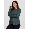 RBX Active Women's Buttery Soft Stretch Jersey Crewneck Long Sleeve Tunic Top with Thumbholes - 3 of 4