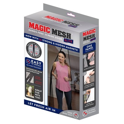 Magic Mesh Elite Black Magnetic Screen Door for Outdoor Use