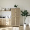 Kitchen Pantry Cabinet, 72-Inch Tall Storage Cabinet with 4 Rattan Doors and Adjustable Shelves, Freestanding Wood Cupboard Organizer - 3 of 4