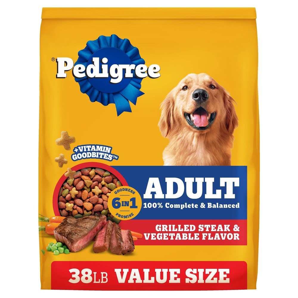 Pedigree Grilled Steak and Vegetable Flavor Adult Dry Dog Food - 38lbs