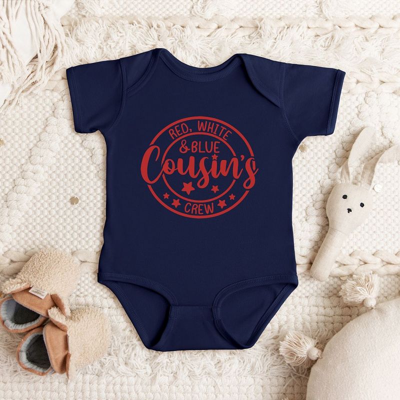 The Juniper Shop Red White And Blue Cousin's Crew Baby Bodysuit, 2 of 3