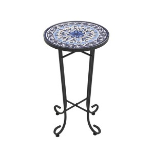 Christopher Knight Home Ellie Patio Iron and Ceramic Tile Accent Table - 1 of 4