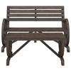vidaXL 2-Piece Patio Set - Solid Fir Wood Garden Bench and Coffee Table, Ergonomic Seating, Burnt Wood Finish, Outdoor Dining Furniture for Patio/Deck - 3 of 4