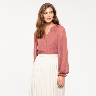 August Sky Women's Multi Color Lurex Woven Top