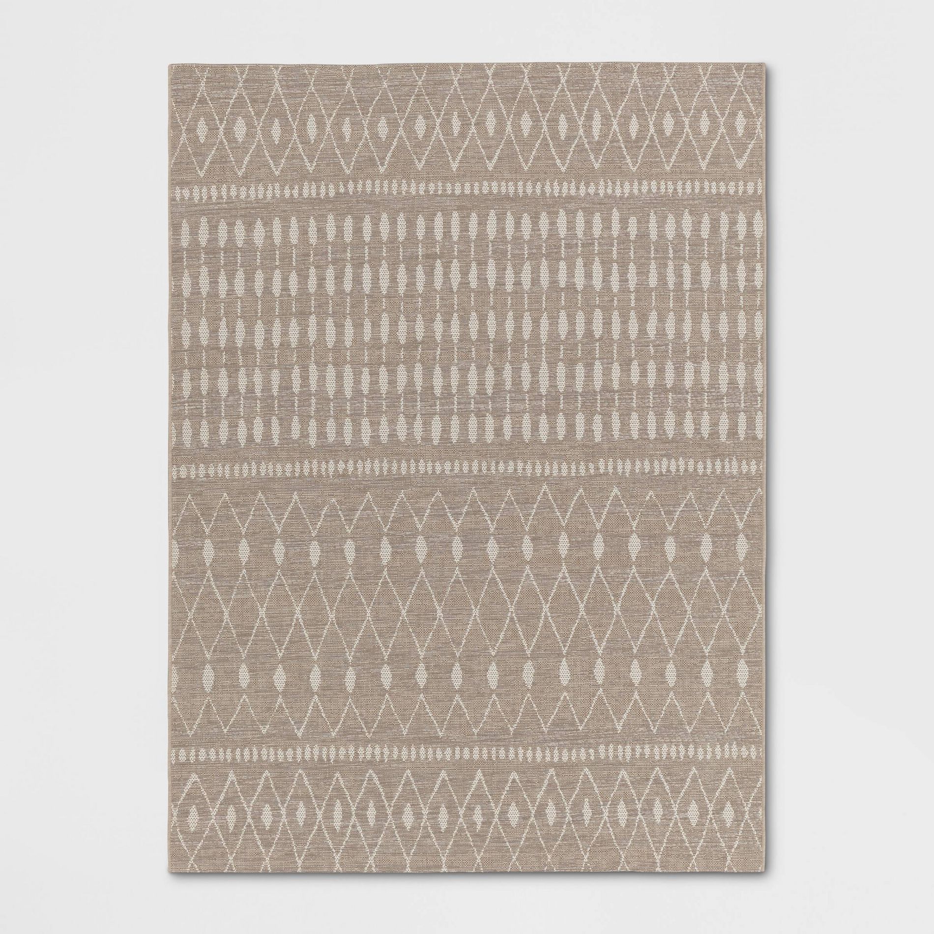 5'3"x7' Neutral Moroccan Rectangular Woven Indoor Outdoor Area Rug Cream - Threshold™