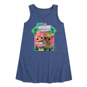 Girls' - Lol Surprise! - Lol Hos Palm Trees Graphic Sleeveless Aline Dress - 1 of 4