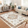 Acekool Vintage Washable Rug – Soft Low-Pile Medallion Design, Non-Slip & Pet-Friendly for Living Room, Bedroom, Office - 2 of 4