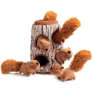 Hollypet Hide and Seek Squeaky Dog Toy, Designed Interactive Puzzle Plush Stuffed Puppy Toy, Squirrel - 1 of 1