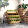 Outsunny 4 Tier Wood Planter Box with Drainage Holes, Freestanding Flower Box Outdoor Planter for Herbs, Vegetables, and Flowers - 3 of 4
