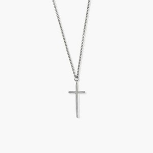 sanctuaire Silver Thin Long Cross Necklace - 1 of 3