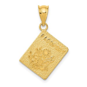 Black Bow Jewelry 14k Yellow Gold Textured Passport Pendant - 1 of 4