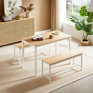 NicBex Dining Table Set for 4 Dining Room Table Set Bar Table with 2 Dining Benches Counter Height Dining Table Set for Dining Room - 1 of 4
