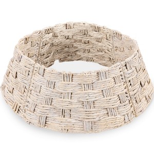 Best Choice Products 36in Basket Woven Hyacinth Christmas Tree Collar, Tree Skirt Accessory w/ Cord Cut-Out - 1 of 4