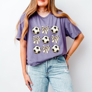 Simply Sage Market Soccer Ball Bows Stacked Short Sleeve Tee - 1 of 4