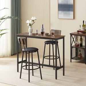 KTMBDW Bar Table and Chairs Set, Pub Table and Chairs Set for 2 with Storage Shelves, 3 Piece Table Set for Living Room,Dining Room,Small Apt - 1 of 4