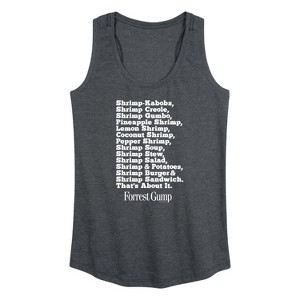 Women's - Forrest Gump - Bubbas Shrimp List Graphic Racerback Tank - 1 of 4