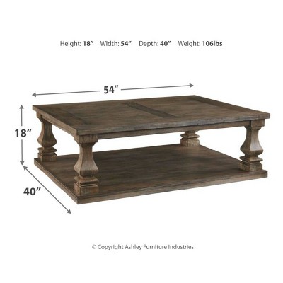 Gray Elm Veneer Rectangular Coffee Table with Shelf
