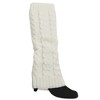 Anna-Kaci Women's Cable Knit Leg Warmers with Ribbed Cuffs 15.5x3.5in - 3 of 4